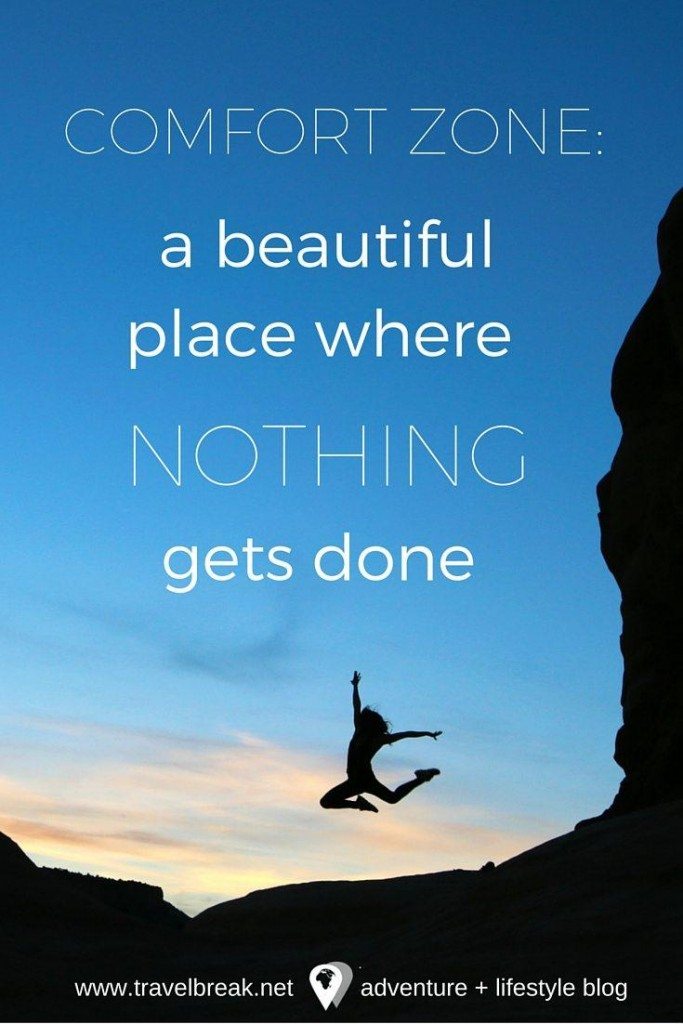 A comfort zone is a beautiful place where nothing gets done. More Travel Quotes on TravelBreak.net