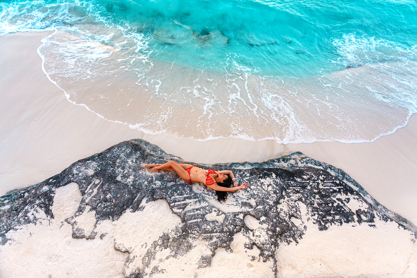 Stephanie Be - Beach at Hilton Resorts World Bimini Bahamas | Travel Break