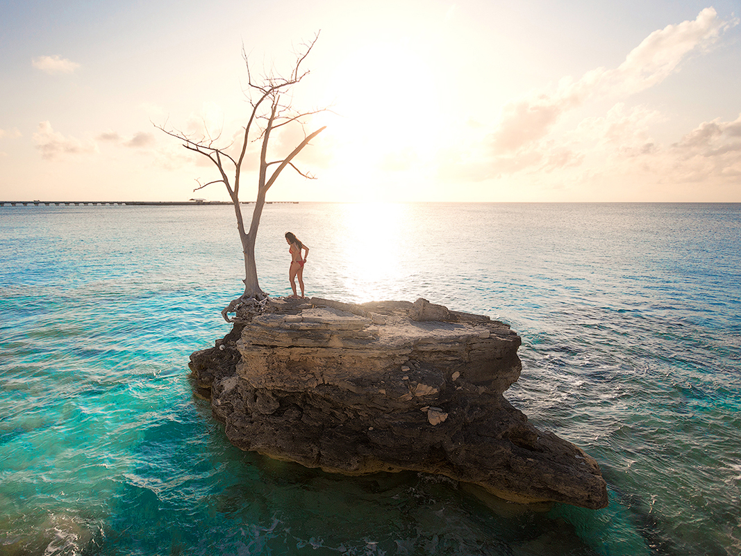 Stephanie on the rock in Bimini