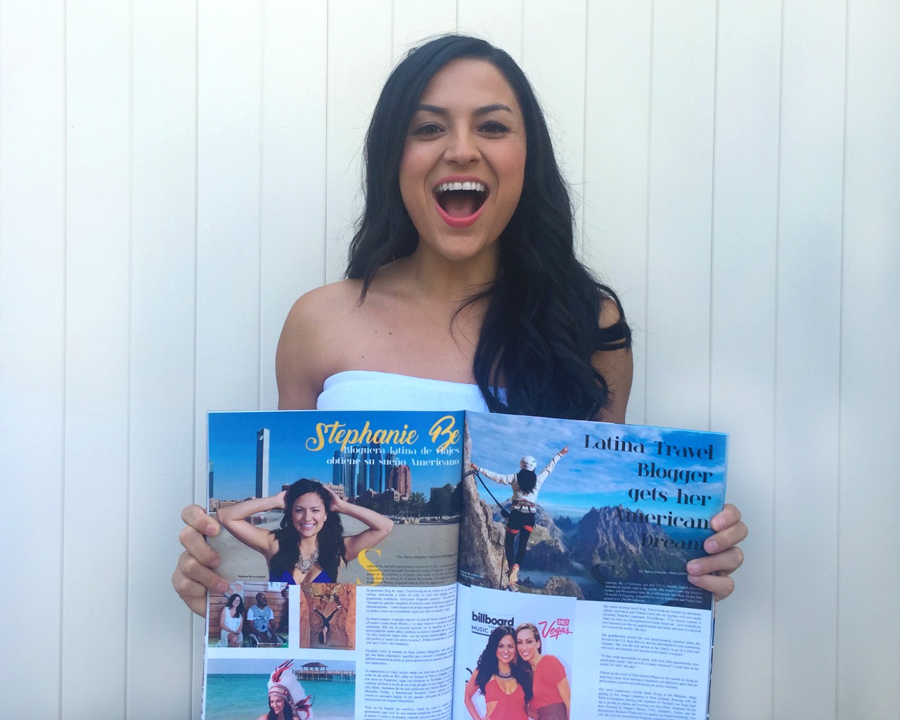 Stephanie Be, TravelBreak - Latina Travel Blogger on Cover of Hola Latinos Magazine
