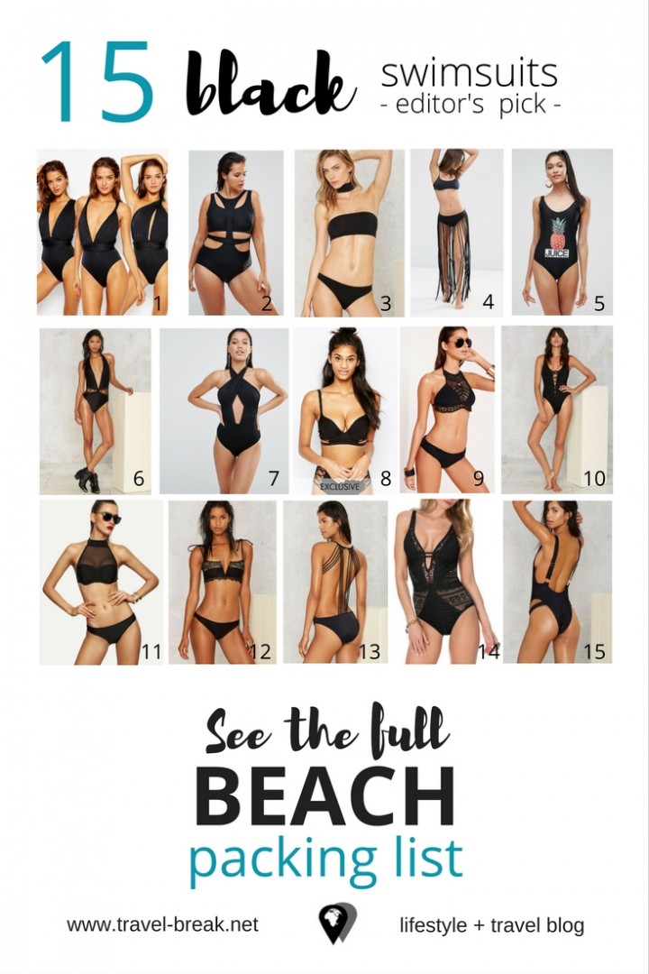 Top Black Swimsuits | Women's Beach Packing List+ Destination Guide | From the Travel Blog Travel-Break.net